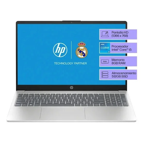 PORTÁTIL HP 15-FD1252LA INTEL CORE ULTRA 5/8 GB RAM/512 GB SSD/15.6" FHD WINDOWS 11 HOME/PLATEADO, vista 3