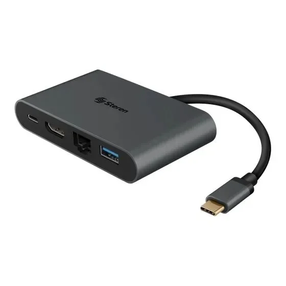 CONVERTIDOR STEREN USB-5290 USB C A HDMI/USB 3.0/USB C/FAST ETHERNET RJ45