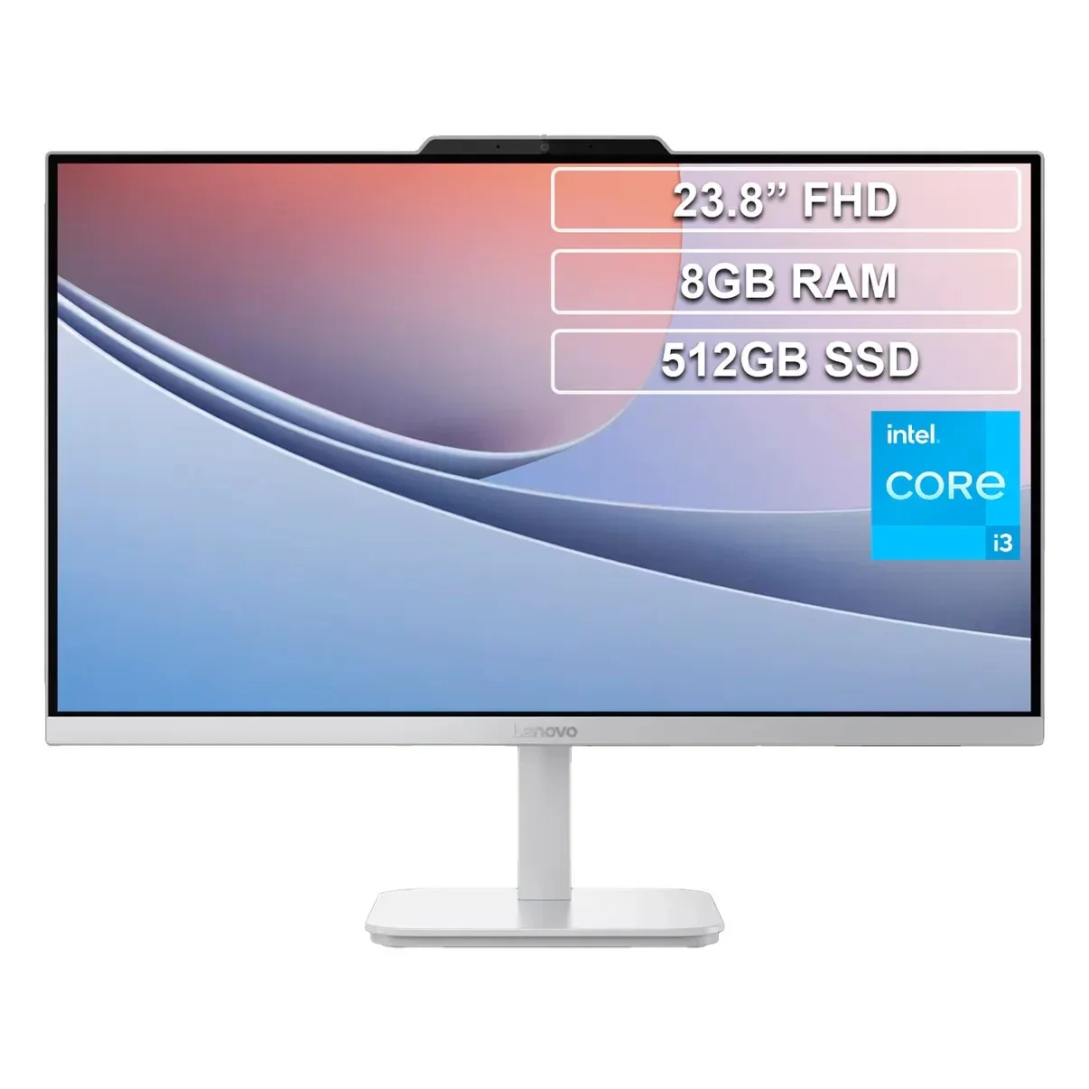 COMPUTADOR TODO EN UNO LENOVO A100 23.8" FHD CORE I3-N305 8GB DDR4 512GB SSD GRIS, vista 2