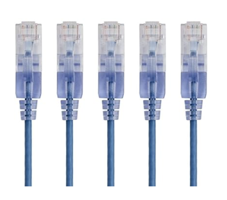 CABLE DE RED MONOPRICE SLIMRUN CAT6A 129425, RJ45 UTP 10G 30AWG 2FT AZUL