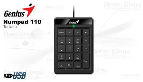 TECLADO NUMÉRICO GENIUS 100 NEGRO, vista 4