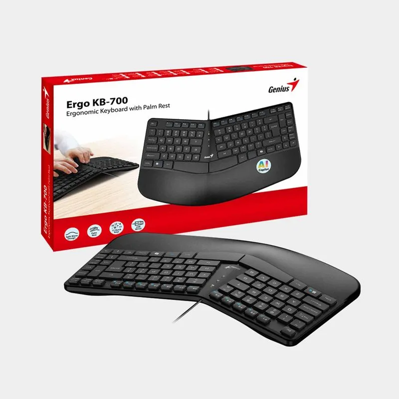 TECLADO ERGONÓMICO GENIUS KB-700 USB ERGO, vista 3