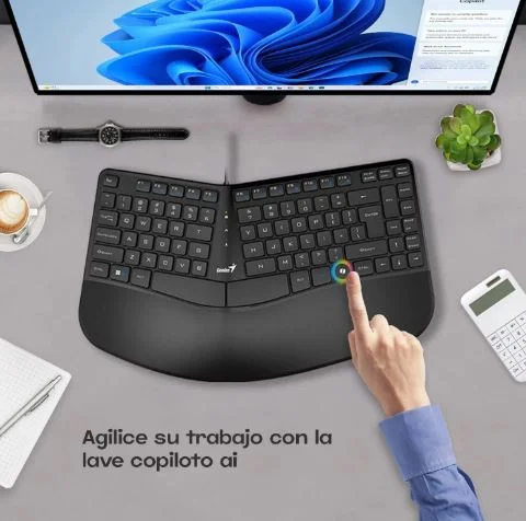 TECLADO ERGONÓMICO GENIUS KB-700 USB ERGO, vista 2