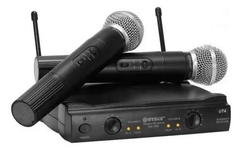 MICRÓFONO PÓRTATIL WVNGR SM-58II SISTEMA DE KARAOKE INALÁMBRICO UHF CON 2 MICRÓFONOS, vista 3