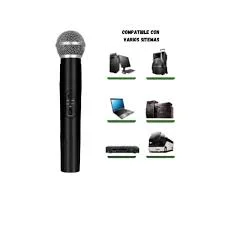 MICRÓFONO PÓRTATIL WVNGR SM-58II SISTEMA DE KARAOKE INALÁMBRICO UHF CON 2 MICRÓFONOS