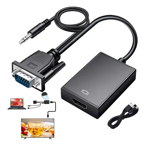 CONVERTIDOR ONTEN OTN-5138 VGA A HDMI CON AUDIO FULL HD 1080P