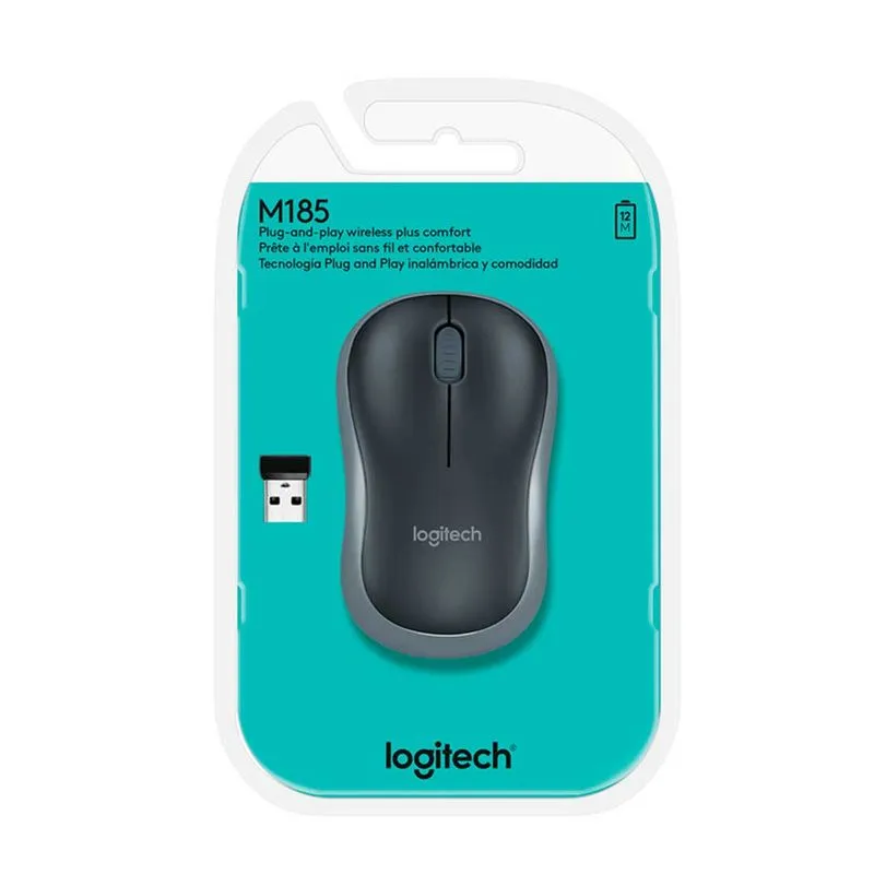 MOUSE LOGITECH M185 INALÁMBRICO NEGRO, vista 3