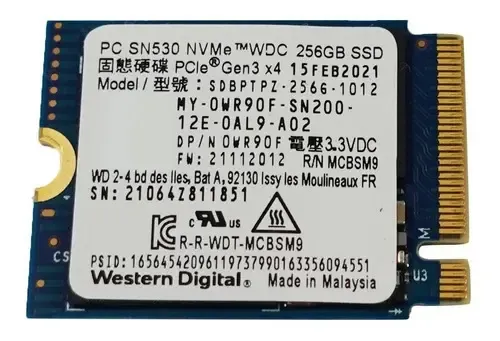 DISCO M.2 WESTERN DIGITAL SDBPTPZ OEM PCLE SN530 256GB