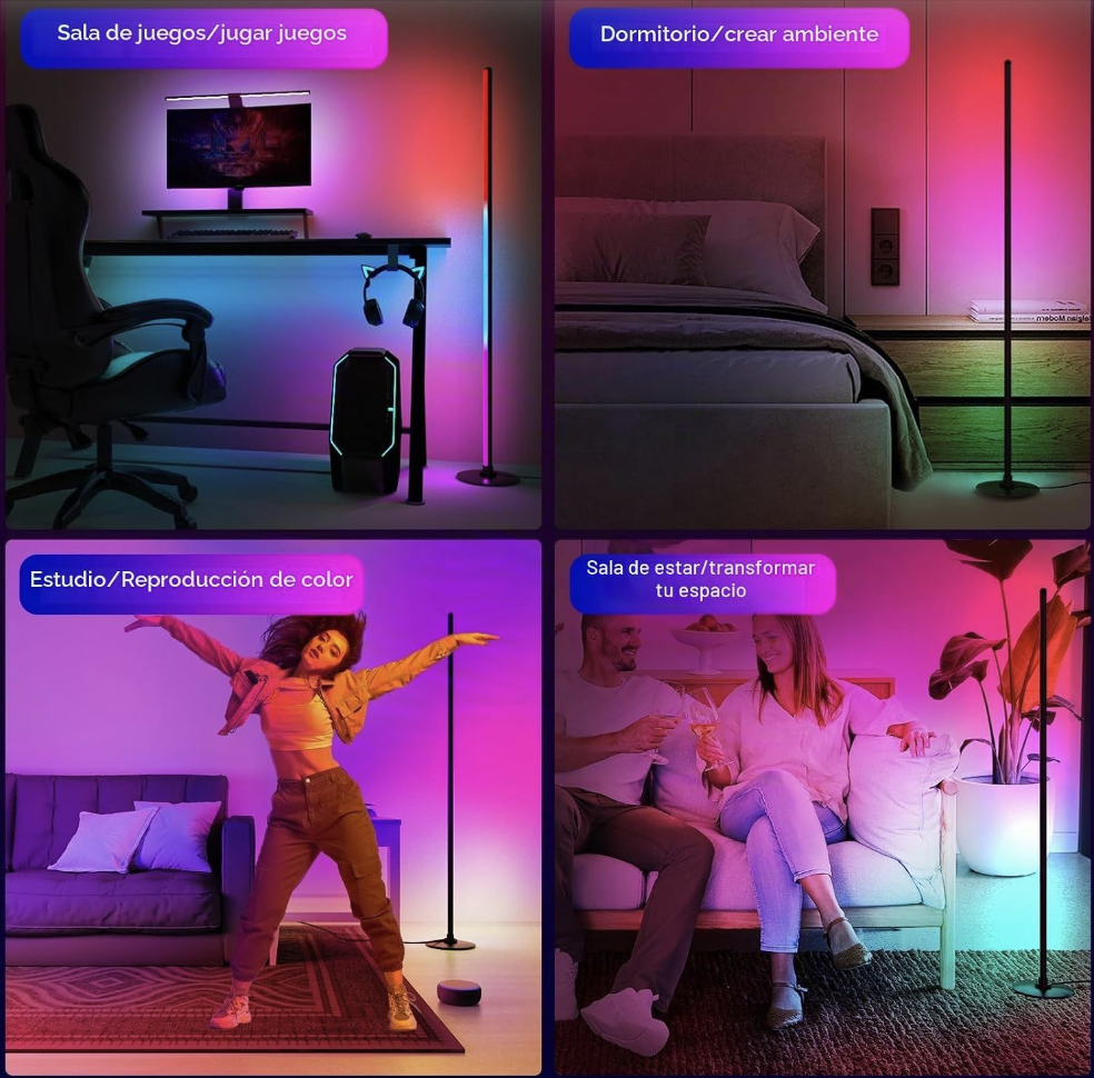 ACCESORIO PARA ASISTENTE INTELIGENTE LANMONLILY 0003 RGB (DIGITAL COLOR) LED FLOOR LAMP, COMPATIBLE CON ALEXA Y GOOGLE ASSISTANT, SINCRONIZACIÓN DE MÚSICA, vista 5