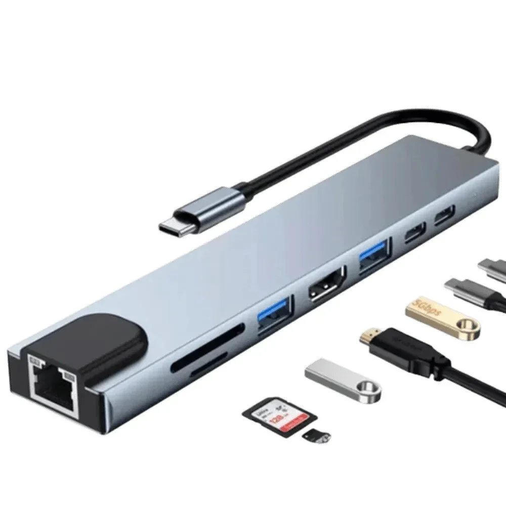 HUB KUKIY LINK PD PRO USB-C 8 EN 1, vista 2